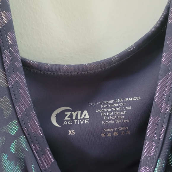 ZYIA Navy Leopard Light n’ Tight Bra size xs - Picture 3 of 4